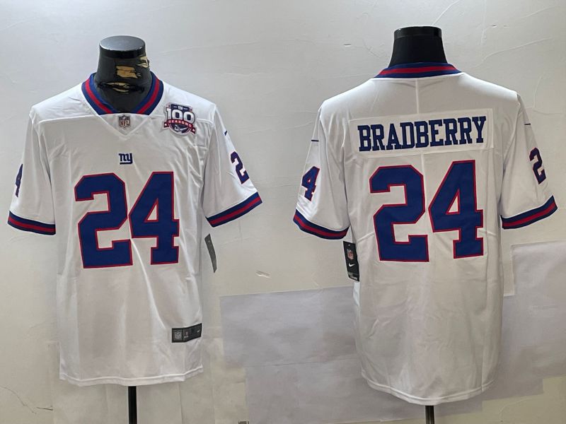 Men New York Giants #24 Bradberry White 2024 Nike Vapor Limited NFL Jersey style 2->new york giants->NFL Jersey